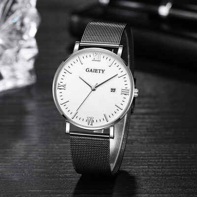 

Gobestart Casual Fashion Simple Simple Calendar Business Net With Strap Mens Watch