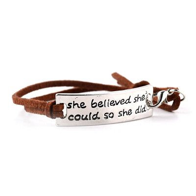 

Boutique Encouragement English Letter Weave Bracelet