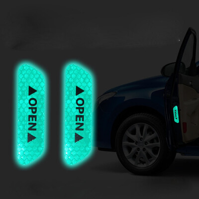 

Tailored 4PCS Super Car Door Open Sticker Reflective Tape Safety Warning Decal