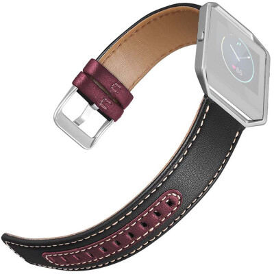 

〖Follure〗Leather Two Colours Weave Watch Band Wrist Strap with Frame For Fitbit Blaze