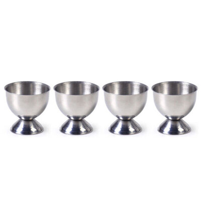 

4pcs Stainless Steel Soft Boiled Egg Cup Tabletop Holder Kitchen Silver Tool Set