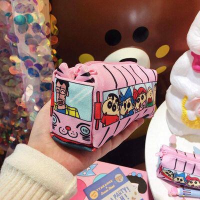 

Canvas Crayon Shinchan Printed Pencil Case Students Stationery Storage Bag School Supplies