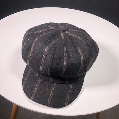 

Pepe 2018 autumnwinter new hundred octagonal beret Korean version of the Japanese retro soft-top hair-tongued hat