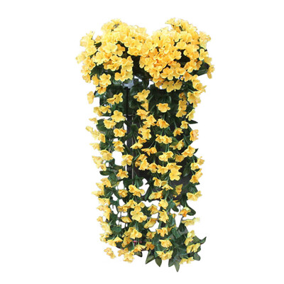 

Siaonvr Hanging Flowers Artificial Violet Flower Wall Wisteria Basket Hanging Garland Vine Flowers Fake Silk Orchid