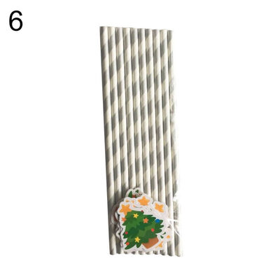 

10Pcs Christmas Tree Bell Drinking Paper Straws Kids Xmas Party Tableware Decor