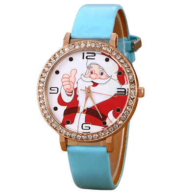 

Womens Watches Best Sellers High Quality Santa Claus Pattern Watch Romain Horloge Cadeau Montre Femme Acier Inoxydable