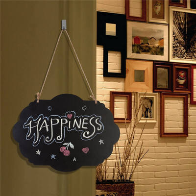 

Home Door Hanging Wooden Blackboard with Hanging String Message Black Board for Home Office Double Side Mini Chalkboards 1Pcs