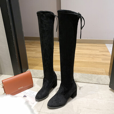 

Elastic over-knee boots Autumn high-heeled boots Women high-heeled boots Thick-heeled thin boots