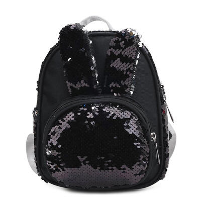 

Rabbit Ear Small Backpacks Women Nylon Sequins Shoulder Girls Knapsack
