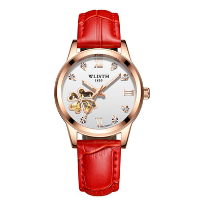 

Trend lady mechanical watch luminous waterproof leather strap female student watch