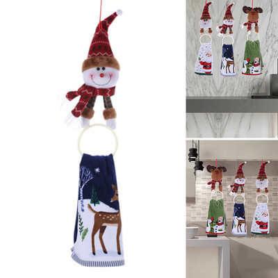 

3 Style Christmas Decor Santa Claus Doll Towel Hanging Ring Pedant Ornament Hot