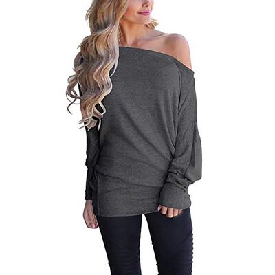 

Starmoon Women Off Shoulder Loose Pullover Sweater Batwing Sleeve Knit Jumper Top Blouse