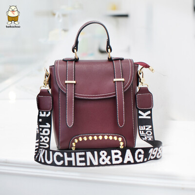 

Clearance womens backpack women 2019 new spring small backpack Korean version of Joker Messenger bag rivet X