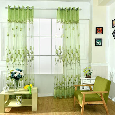 

Flower Printing Curtain Yarn Tulle Window Screen Sheer Panel Home Decor