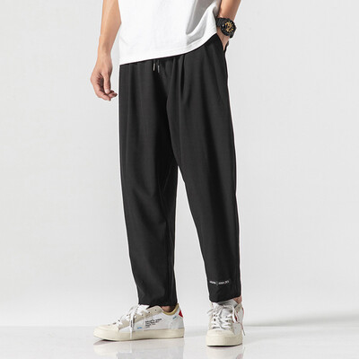 

Gobestart Mens Summer Casual Fashion Loose Pure Color Outdoors Sport Ankle-Length Pants