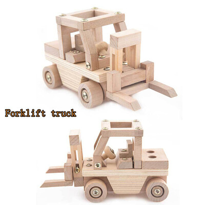 

Siaonvr Trend DIY Toy Creative Wooden Truck Building Kit Childrens Gift