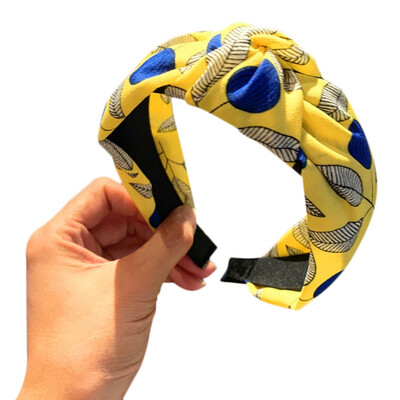 

Kawaii Headband Women Twist Bowknot Leaf Floral Print Turban Hairband Ladies Headwear