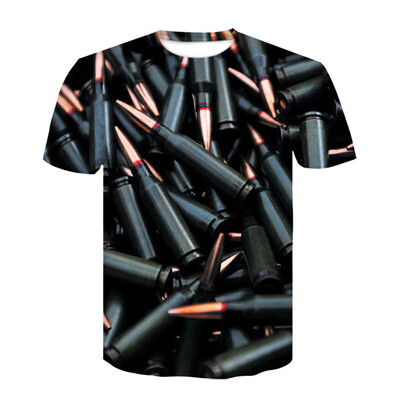 

3D Bullet Print Men\s Casual Short Sleeve Graphic T-shirt