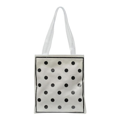 

Girls Dot Print Shoulder Handbags Women PVC Shopping Totes Top-handle Bags