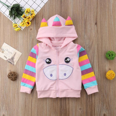 

Autumn Newborn Kids Baby Girls Long Sleeve Stripes Hoodies Tops Thin Coat Outerwear Casual Jacket Clothes1-5T