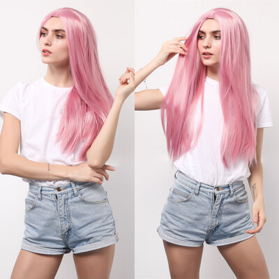 

〖Follure〗Sexy Women Girl Long Cosplay Pink Wig Wavy Curly Synthetic Fashion Wigs Hot