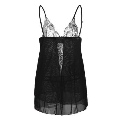 

Toponeto Women Deep V-Neck Lace Lingerie Bowknot Bodysuit Jumpsit Nightdress Sleepwear