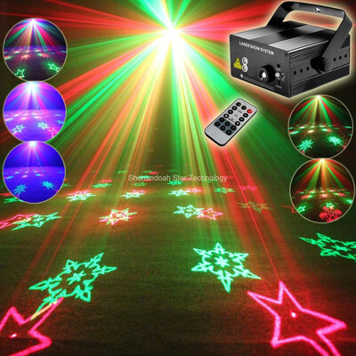 

ESHINY Remote Blue Led R&G Laser 6 snowflake Patterns Projector Club Bar DJ Dance Disco Party Light Show T189
