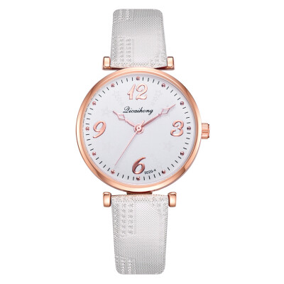 

Simple Women Watches Rose Gold Dial Ladies Analog Quartz Wristwatch Business Leather Strap Clock Dress Gift Zegarki Damskie