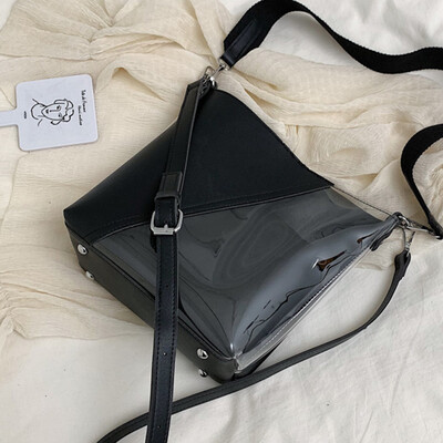 

Female 2019 summer new wave Korean version of transparent Candy-colored jelly beach bag shoulder Messenger bag mother bag