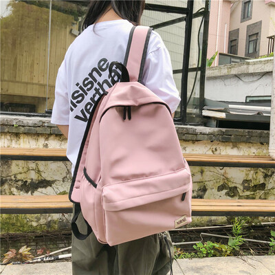 

Large capacity waterproof girl schoolbag female Korean version of high school backpack college students ins wind double shoulder b