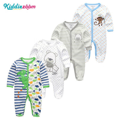 

Kiddiezoom 4PCS Newborn 0-12M Baby Boys Clothes 100Cotton Rompers Clothing Sets Babywear Bodysuits Baby Girls Clothes Outwear