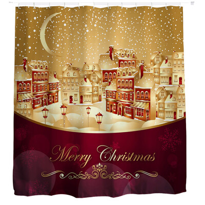 

Tailored Christmas Kids Waterproof Polyester Bathroom Shower Curtain Decor With Hooks A