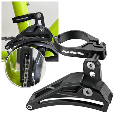 

1S 349mm 318mm Bike Seat Tube Clamp Single Chain Guide Front Bracket Wheel New