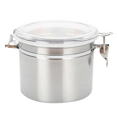 

Stainless Steel Round Shape Thicken Sealed Can Nut Tea Buckle Storage Jar