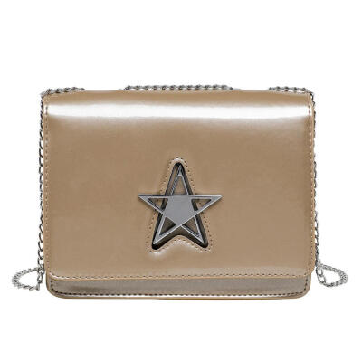 

Leather Lacquer Chain Shoulder Bags Flap Star Pattern Women Messenger Bags