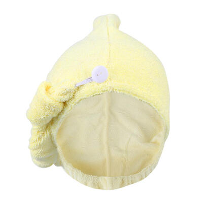 

Soft Microfiber Hair Dry Hat Yellow Absorbent Hair Wrapped Towel Salon Tool