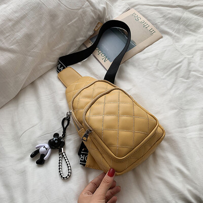

Summer Lingge bag simple chest bag new 2019 Korean version of wild womens bag ins shoulder Messenger bag