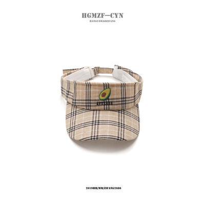 

Hat children Xia Xiaoqing new fruit sunshade hat seaside trip sun hat Korean version fashion plaid empty top hat mens tide
