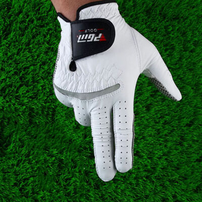 

White Mens Leather Golf Gloves Left Right Hand PACK of 1