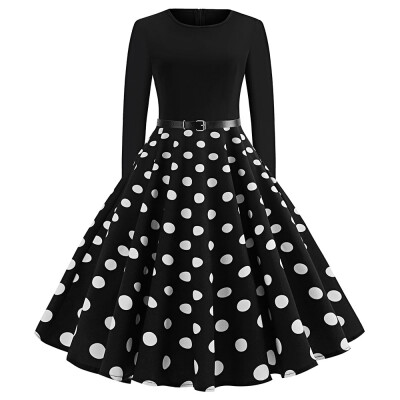 

Vintage Long Sleeve Polka Dot Pin Up Dress