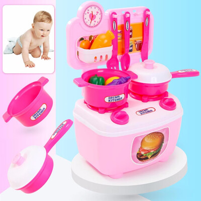 

Children Gift Play Kitchen Set Kids Pretend Toy Cooking Food Toys Educational