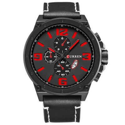

CURREN 8230 Business Quartz Wristwatch Calendar Display Watch With Leather Strap For Men