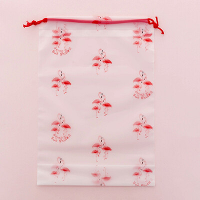 

Pink Cute Flamingo Design Travel Waterproof Clothing Transparent Storage Bag