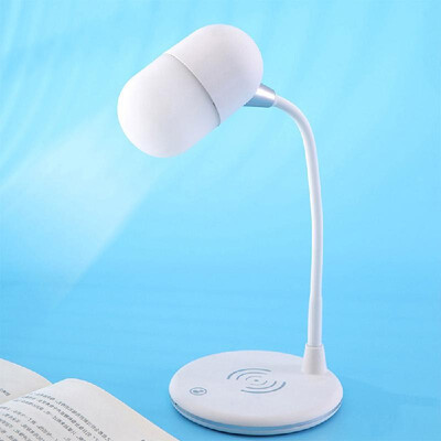 

BT Music Lamp&Wireless Charger 3 in 1 Three Levels Light Lamp LED Eye-caring Booklight Wireless Music Loudspeaker for Study La