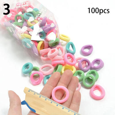 

100Pcs Fashion Women Girl Candy Color Elastic Hair Ring Rope Ponytail Holder