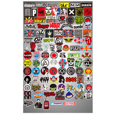 

Rock&Roll Music Sticker Decals Packs for Water Bottle Laptop Cellphone Skateboard Bicycle Motorcycle Car Bumper Luggage Travel