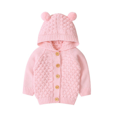 

Toddler Baby Kids Boy Girls Winter Sweater Hooded Knitted Tops Warm Coat Outwear