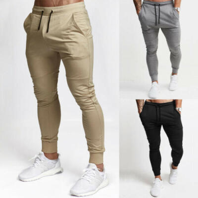 

Men Slim Fit Tracksuit Sport Pants Gym Skinny Jogging Joggers Sweat Trousers