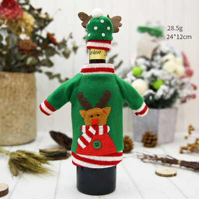 

Toponeto Santa Claus Wine Lovely Decoration With Hat Clothing Red Wine Bottle Case