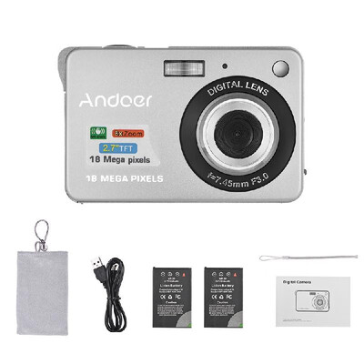 

Andoer 18M 720P HD Digital Camera Video Camcorder with 2pcs Rechargeable Batteries 8X Digital Zoom Anti-shake 27inch LCD Kids Chr